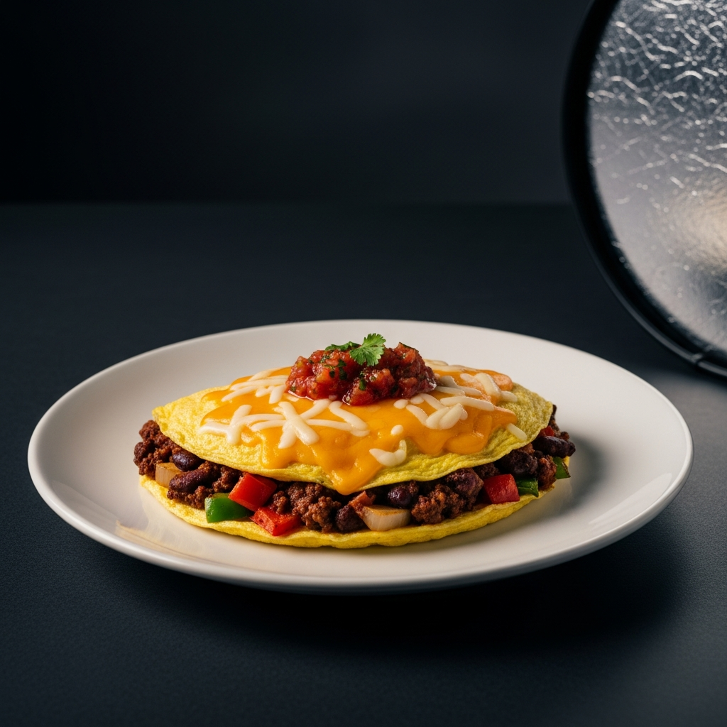 Chili Con Carne Cheese Omelette